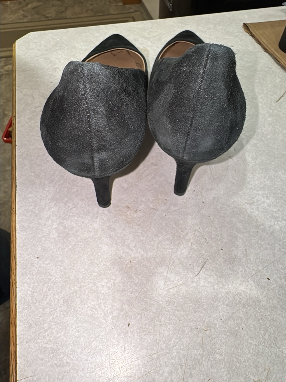 Franco Sarto Black Suede Pointed-Toe Pumps - Picture 2 of 8